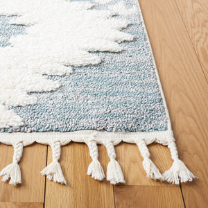 Safavieh Moroccan Tassel Shag Rug - Luxurious Ivory And Brown Design For Elegant Home Décor And Comfort Teal ,Ivory Polypropylene Pile Mts652k-8