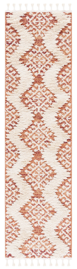 Safavieh Moroccan Tassel Shag Rug - Luxurious Ivory And Brown Design For Elegant Home Décor And Comfort Orange ,Ivory Polypropylene Pile Mts652p-3