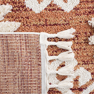 Safavieh Moroccan Tassel Shag Rug - Luxurious Ivory And Brown Design For Elegant Home Décor And Comfort Orange ,Ivory Polypropylene Pile Mts652p-3