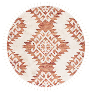Safavieh Moroccan Tassel Shag Rug - Luxurious Ivory And Brown Design For Elegant Home Décor And Comfort Orange ,Ivory Polypropylene Pile Mts652p-3