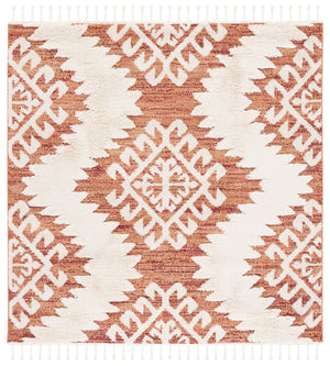 Safavieh Moroccan Tassel Shag Rug - Luxurious Ivory And Brown Design For Elegant Home Décor And Comfort Orange ,Ivory Polypropylene Pile Mts652p-3