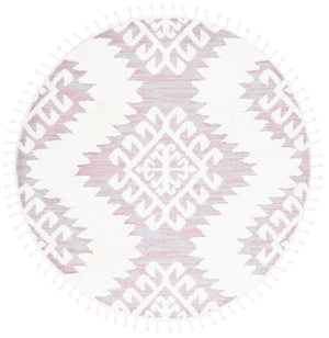 Safavieh Moroccan Tassel Shag Rug - Luxurious Ivory And Brown Design For Elegant Home Décor And Comfort Pink ,Ivory Polypropylene Pile Mts652u-7r