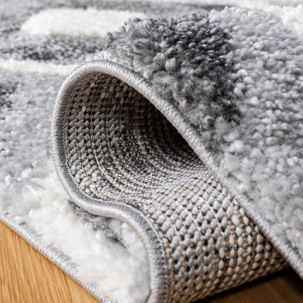 Safavieh Moroccan Tassel Shag Area Rug - Luxurious Grey And Ivory Design Perfect For Modern Home Decor Grey ,Ivory Polypropylene Pile Mts656f-9