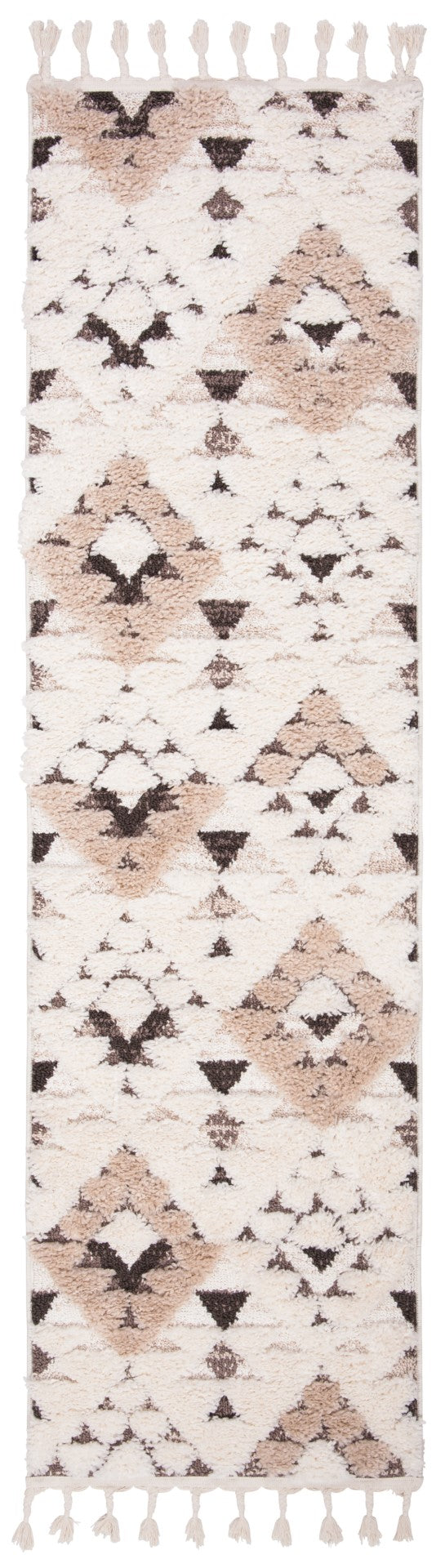 Safavieh Moroccan Tassel Shag 688 Power Loomed Rug Ivory / Brown 2' x 3'