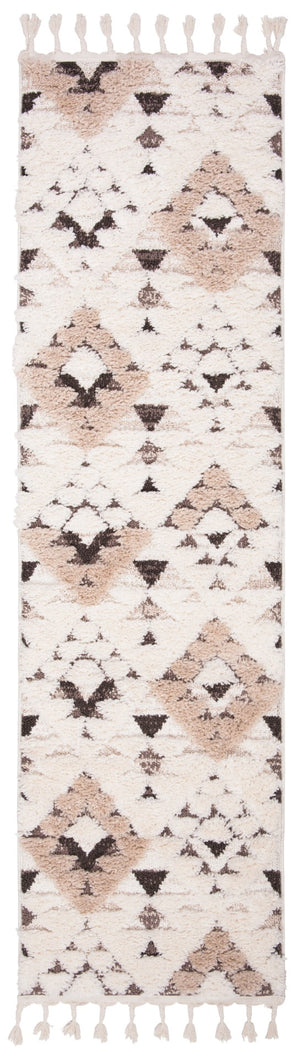 Safavieh Moroccan Tassel Shag 688 Power Loomed Rug Ivory / Brown 2' x 3'