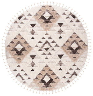 Safavieh Moroccan Area Rug - Luxurious Plush Shag Design With Geometric Pattern For Elegant Home Decor Ivory ,Brown 65% Polypropylene,35% Jute + Poly,Cotton Mts688a-220