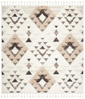 Safavieh Moroccan Tassel Shag Rug - Elegant Bohemian Design For Cozy Home Decor - Turkish Quality Craftsmanship Ivory ,Brown 65% Polypropylene,35% Jute + Poly,Cotton Mts688a-68ov