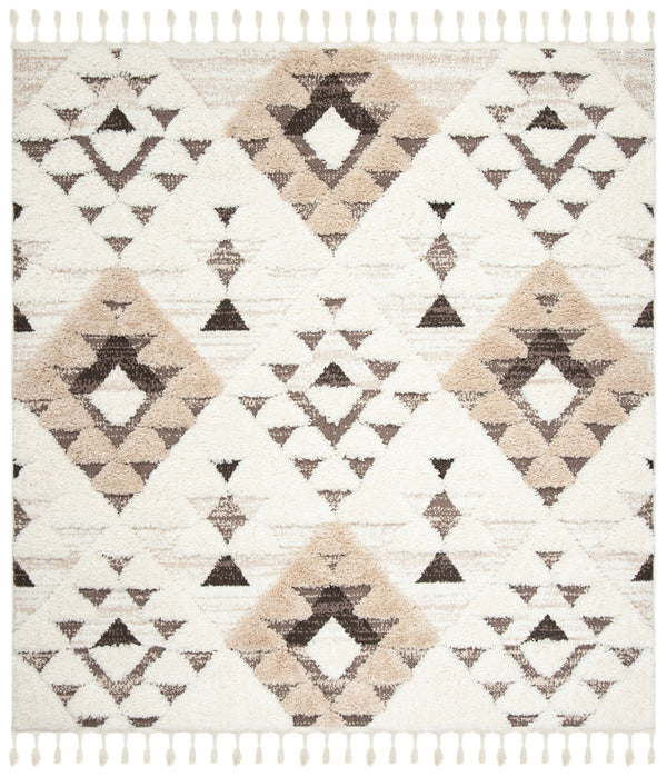 Safavieh Moroccan Tassel Shag Rug - Elegant Bohemian Design For Cozy Home Decor - Turkish Quality Craftsmanship Ivory ,Brown 65% Polypropylene,35% Jute + Poly,Cotton Mts688a-68ov
