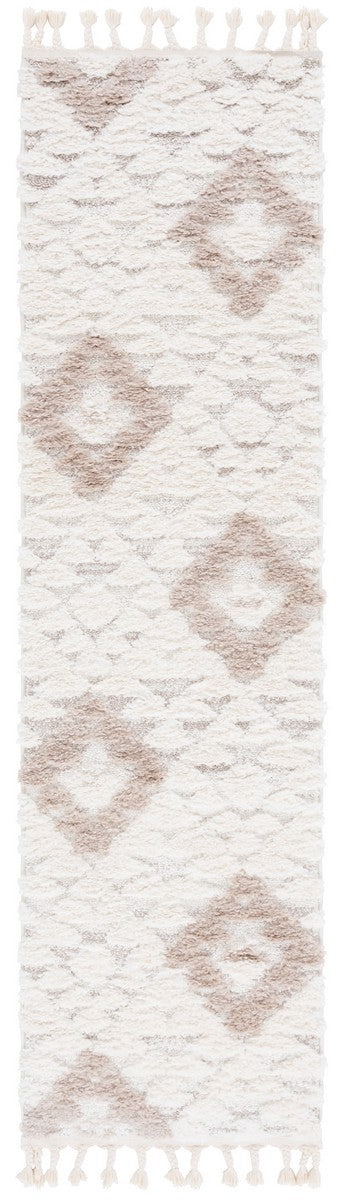 Safavieh Moroccan Tassel Shag 688 Power Loomed Shag & Flokati Rug Ivory / Beige 9' x 12'