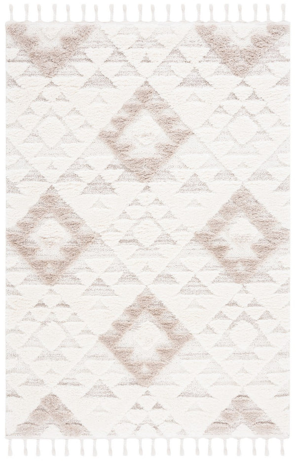 Safavieh Moroccan Tassel Shag 688 Power Loomed Shag & Flokati Rug Ivory / Beige 9' x 12'
