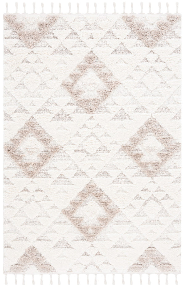 Safavieh Moroccan Tassel Shag Rug - Elegant Bohemian Design For Cozy Home Decor - Turkish Quality Craftsmanship Ivory ,Beige 65% Polypropylene,35% Jute + Poly,Cotton Mts688b-212