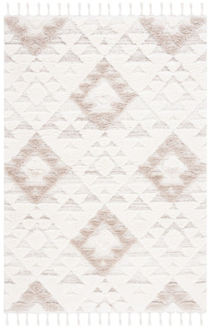 Safavieh Moroccan Tassel Shag 688 Power Loomed Shag & Flokati Rug Ivory / Beige 5'-3" x 7'-6"