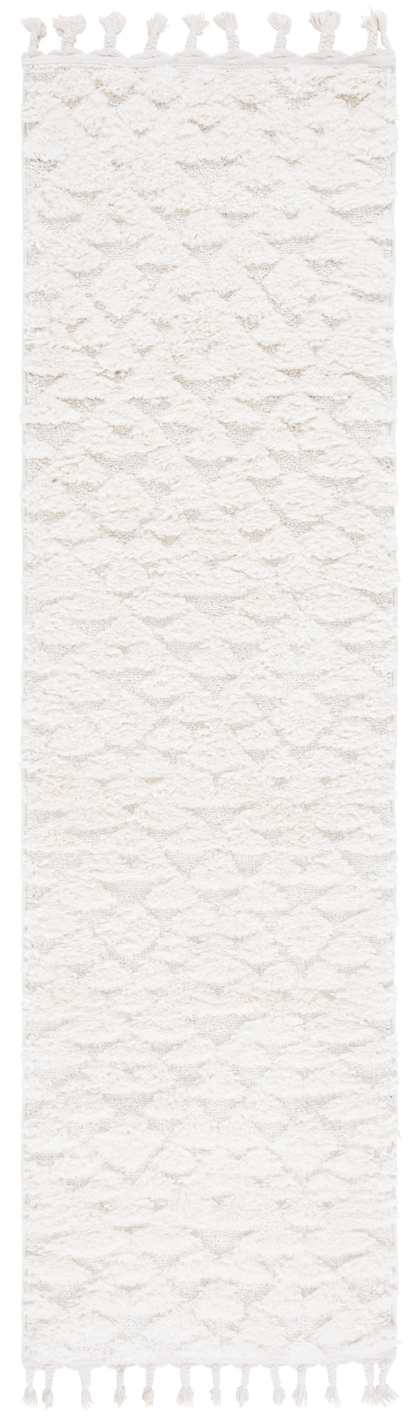 Safavieh Moroccan Area Rug - Luxurious Plush Shag Design With Geometric Pattern For Elegant Home Decor Ivory 65% Polypropylene,35% Jute + Poly,Cotton Mts688c-5r