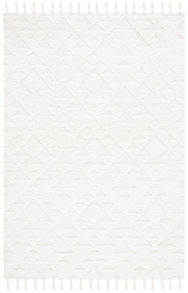 Safavieh Moroccan Tassel Shag 688 Power Loomed Polypropylene Pile Shag & Flokati Rug Ivory MTS688C-7SQ