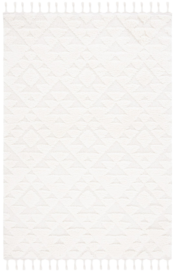 Safavieh Moroccan Tassel Shag 688 Power Loomed Shag & Flokati Rug Ivory 5'-3" x 7'-6"