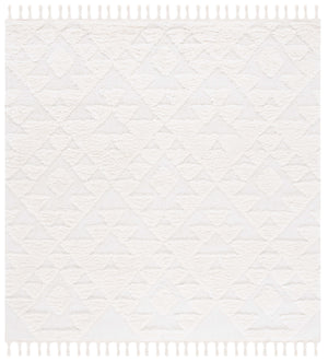 Safavieh Moroccan Area Rug - Luxurious Plush Shag Design With Geometric Pattern For Elegant Home Decor Ivory 65% Polypropylene,35% Jute + Poly,Cotton Mts688c-5r