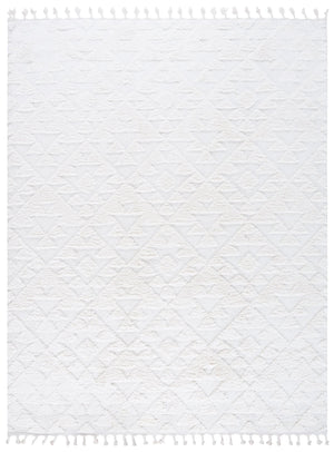 Safavieh Moroccan Area Rug - Luxurious Plush Shag Design With Geometric Pattern For Elegant Home Decor Ivory 65% Polypropylene,35% Jute + Poly,Cotton Mts688c-5r