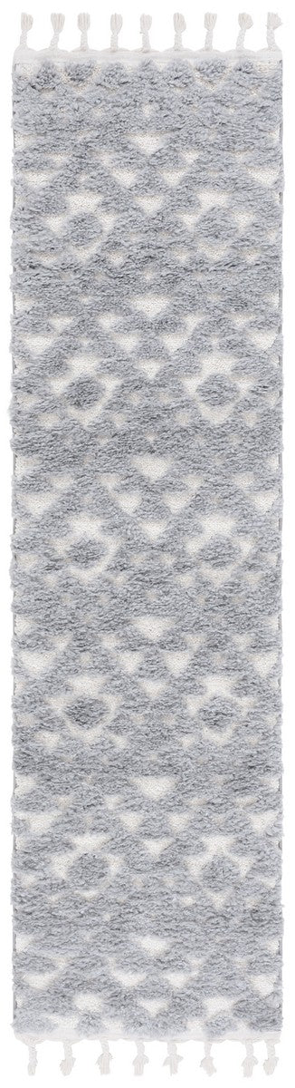 Safavieh Moroccan Tassel Shag 688 Power Loomed Polypropylene Pile Shag & Flokati Rug Grey / Ivory MTS688G-7SQ