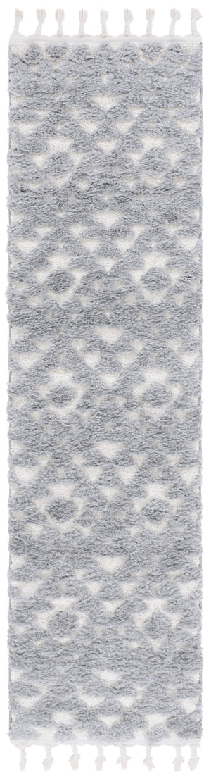 Safavieh Moroccan Tassel Shag Rug - Elegant Bohemian Design For Cozy Home Decor - Turkish Quality Craftsmanship Grey ,Ivory 65% Polypropylene,35% Jute + Poly,Cotton Mts688g-210