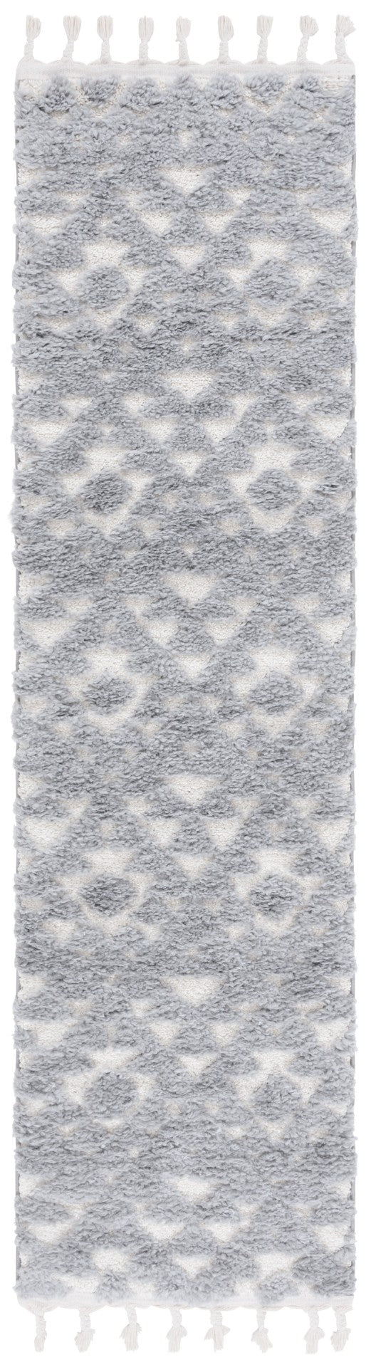 Safavieh Moroccan Tassel Shag Rug - Elegant Bohemian Design For Cozy Home Decor - Turkish Quality Craftsmanship Grey ,Ivory 65% Polypropylene,35% Jute + Poly,Cotton Mts688g-210