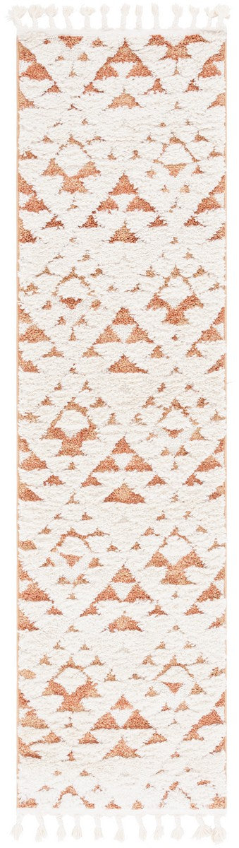 Safavieh Moroccan Tassel Shag 688 Power Loomed Polypropylene Pile Shag & Flokati Rug Ivory / Brick Rust MTS688P-7SQ