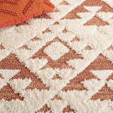 Safavieh Moroccan Tassel Shag 688 MTS688 Power Loomed Shag & Flokati Rug Ivory / Brick Rust MTS688P-3