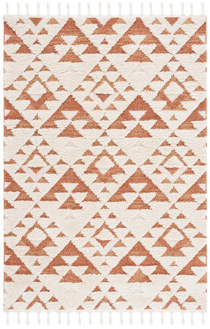Safavieh Moroccan Tassel Shag 688 Power Loomed Shag & Flokati Rug Ivory / Brick Rust 9' x 12'