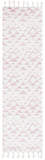 Safavieh Moroccan Tassel Shag 688 Power Loomed Shag & Flokati Rug Ivory / Pink 9' x 12'