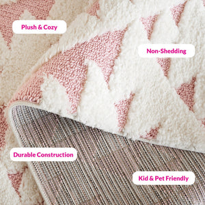 Safavieh Moroccan Tassel Shag Rug - Elegant Bohemian Design For Cozy Home Decor - Turkish Quality Craftsmanship Ivory ,Pink 65% Polypropylene,35% Jute + Poly,Cotton Mts688u-3r