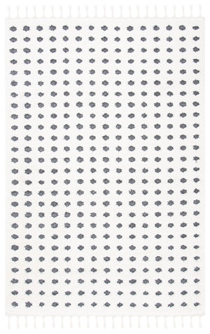 Safavieh Moroccan Tassel Shag Area Rug - Luxurious Plush Comfort With Elegant Floral Motifs & Eco-friendly Durability Ivory ,Grey Polypropylene Pile Mts690a-5