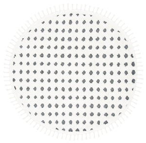 Safavieh Moroccan Tassel Shag Area Rug - Luxurious Plush Comfort With Elegant Floral Motifs & Eco-friendly Durability Ivory ,Grey Polypropylene Pile Mts690a-5