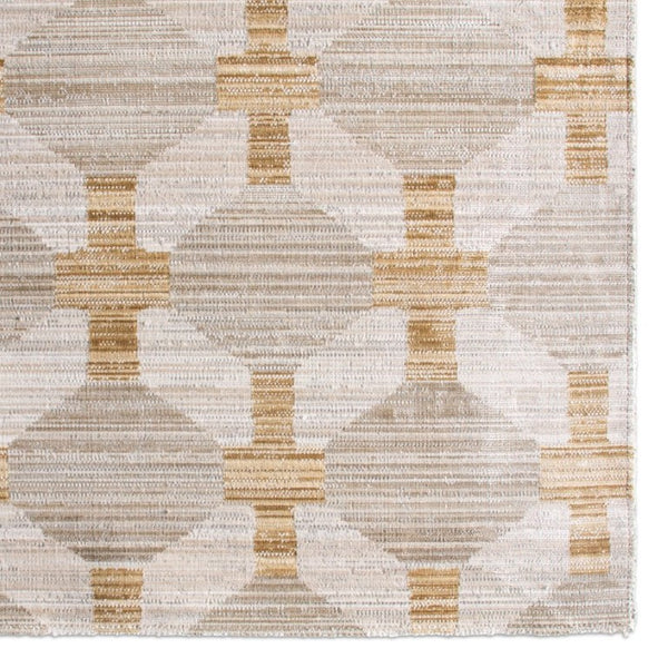 Jaipur Living Jaipur Muted Mosaic Taylen Runner - Power-Loomed Modern Gray & Gold Geometric Low-Pile Durable Rug 3'X10' RNR RUG166395