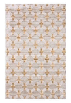 Jaipur Living Jaipur Muted Mosaic Taylen Runner - Power-Loomed Modern Gray & Gold Geometric Low-Pile Durable Rug 3'X10' RNR RUG166395
