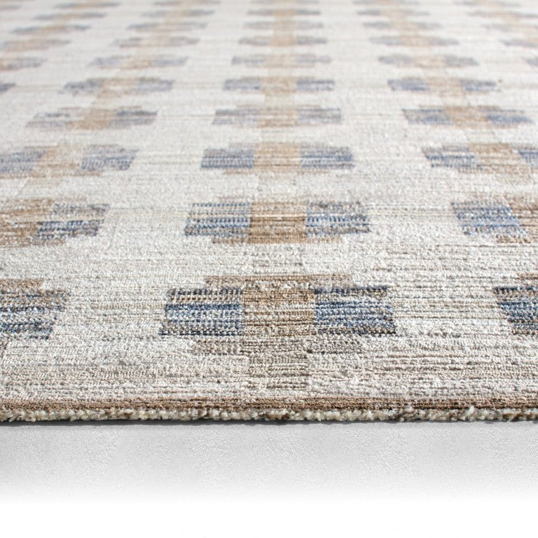 Jaipur Living Jaipur Zorina Power-Loomed Runner With Muted Mosaic Blue-Gray Geometric Pattern, Low Pile Durability 3'X10' RNR RUG166396
