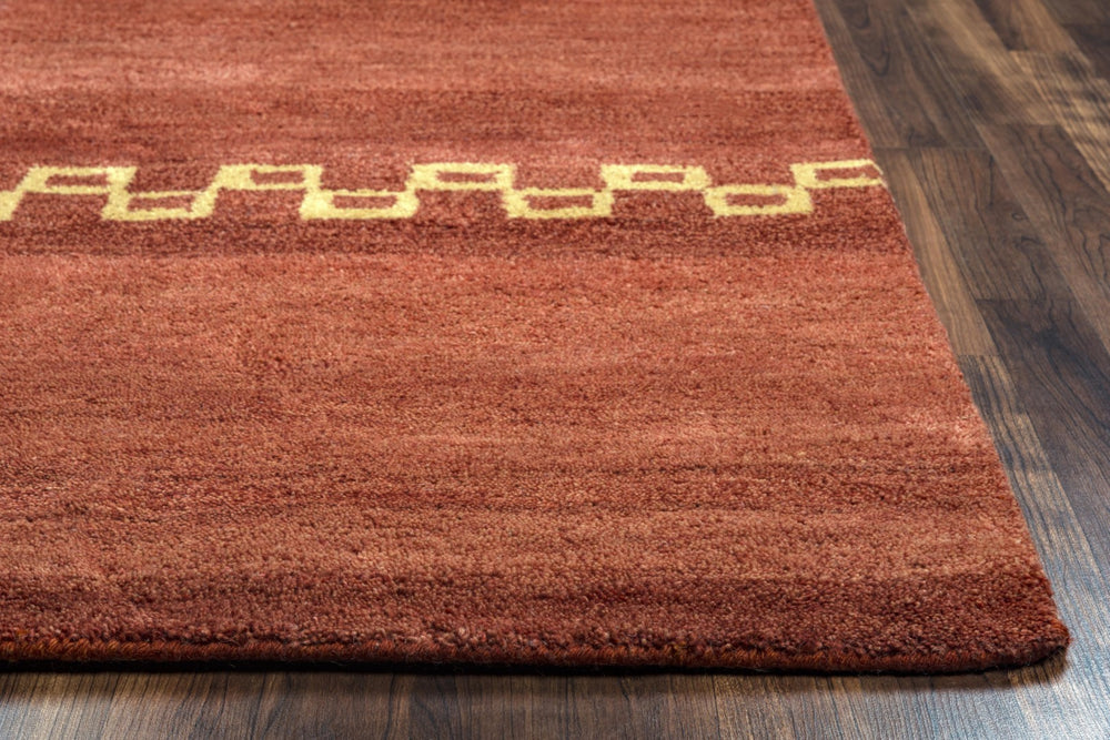 Rizzy Mojave MV3160 Hand Tufted Transitional Wool Rug Rust 2'6" x 8'