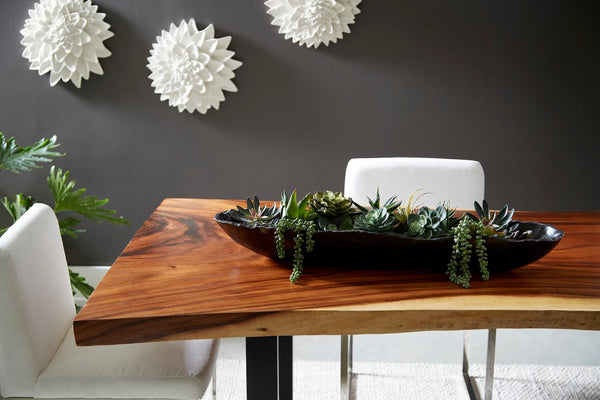 Phillips Collection Onyx Canoe Bowl - Handcrafted Black Onyx Centerpiece with Unique Veining for Modern Organic Decor MX106696