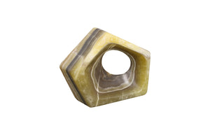 Phillips Collection Onyx Triangle Sculpture - Striking Zebra Design For A Bold Tabletop Statement And Timeless Elegance Multi Colored Stone ,Onyx Mx114026