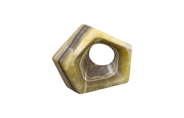 Phillips Collection Onyx Triangle Sculpture - Striking Zebra Design For A Bold Tabletop Statement And Timeless Elegance Multi Colored Stone ,Onyx Mx114026