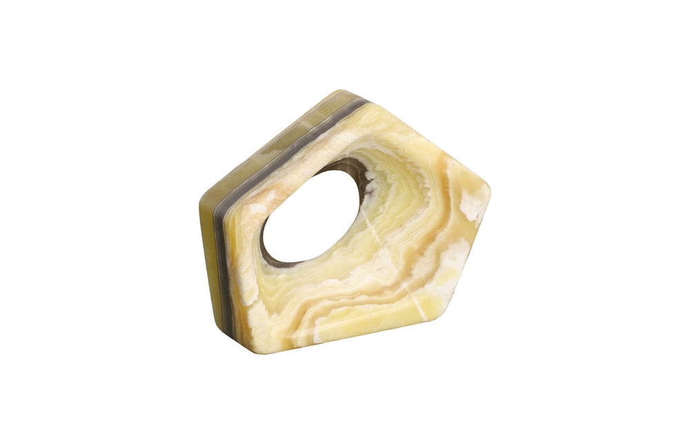 Phillips Collection Onyx Triangle Sculpture - Striking Zebra Design For A Bold Tabletop Statement And Timeless Elegance Multi Colored Stone ,Onyx Mx114026