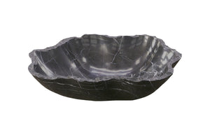Phillips Collection Marble Bowl - Elegant Black Design With White Veins, Natural Beauty For Home Décor And Style Black Marble Mx114510