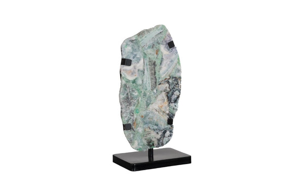 Phillips Collection Onyx Fluorite Stone Table Lamp with Black Base Sculptural Ambient Bedroom Glow MX114564