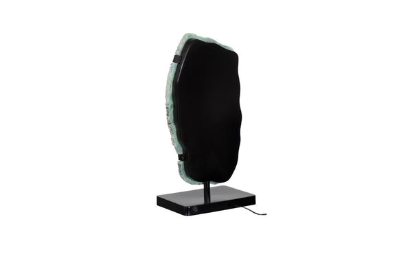 Phillips Collection Onyx Fluorite Stone Table Lamp with Black Base Sculptural Ambient Bedroom Glow MX114564