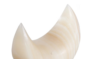 Phillips Collection Onyx Moon Sculpture - Hand-Carved Celestial Decor, Unique Off White Stone Accent for Modern Homes MX119946