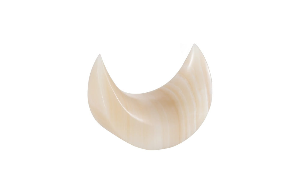 Phillips Collection Onyx Moon Sculpture - Hand-Carved Celestial Decor, Unique Off White Stone Accent for Modern Homes MX119946