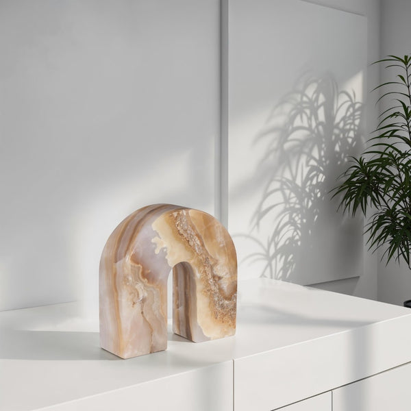 Phillips Collection Onyx Sculpture - Hand-Carved Rainbow Amber Accent Piece for Elegant Home Decor & Unique Style MX119947