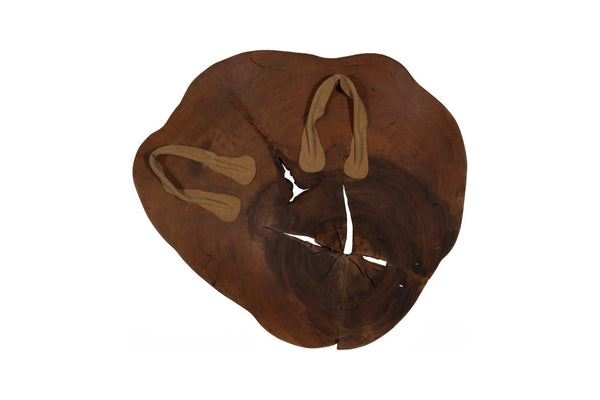 Phillips Collection Arruga Carved Wood Wall Art with Bleached Grain Rings for Coastal Minimalist Decor Brown 16 L x 2 W x 19 H MX121875
