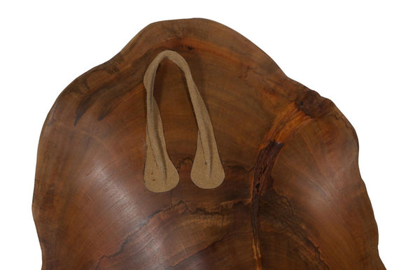 Phillips Collection Arruga Carved Wood Wall Art with Bleached Grain Rings for Coastal Minimalist Decor Brown 18 L x 3 W x 22 H MX121878
