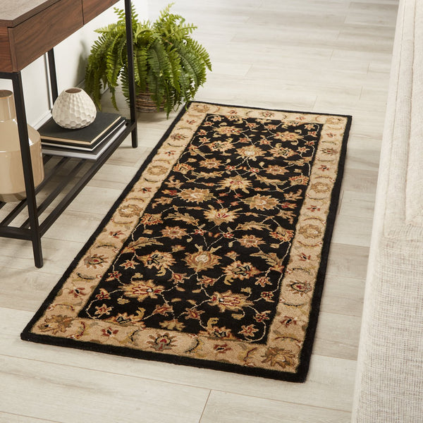 Jaipur Living Mythos Selene My03 Rug102967 Tufted Handmade 100% Wool Traditional Oriental Indoor Rug Black, Beige 100% Wool, 100% Cotton Rug102967