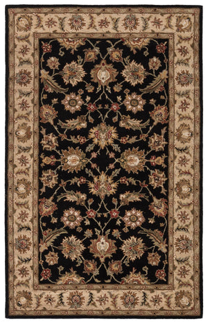 Jaipur Living Mythos Selene My03 Rug102968 Tufted Handmade 100% Wool Traditional Oriental Indoor Rug Black, Beige 100% Wool, 100% Cotton Rug102968