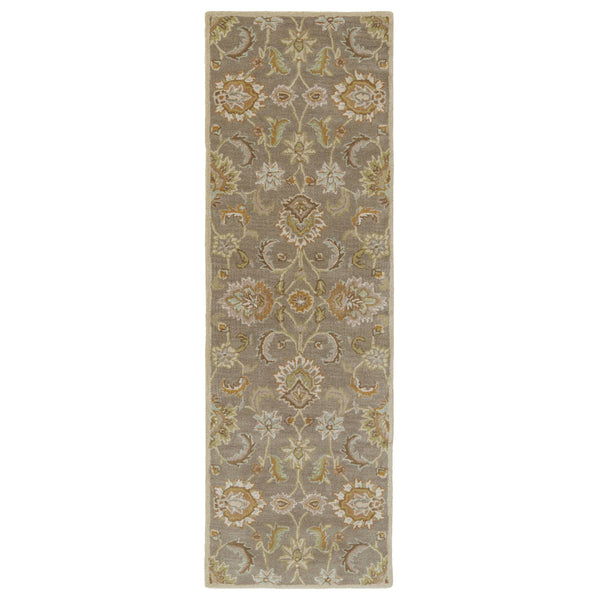 Jaipur Living Jaipur Living Abers Wool Tufted Medallion Rug Neutral Floral Vine for Elegant Rooms 2'6" x 8' Runner RUG113282